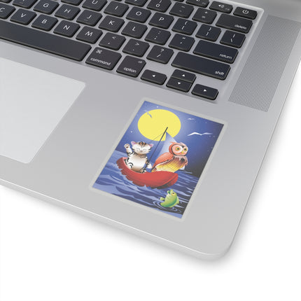 Embarking on a Moonlit Journey  Kiss-Cut Stickers (4 Sizes)
