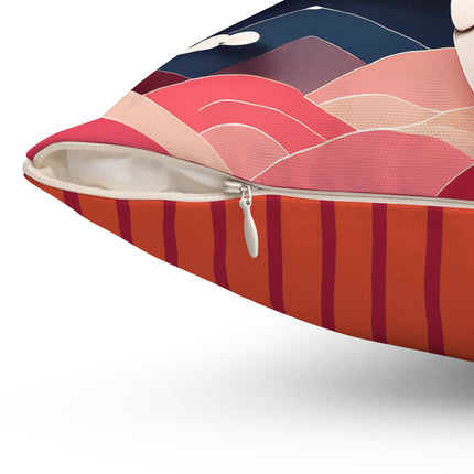 Japanese Bobtail's Repose Spun Polyester Square Pillow