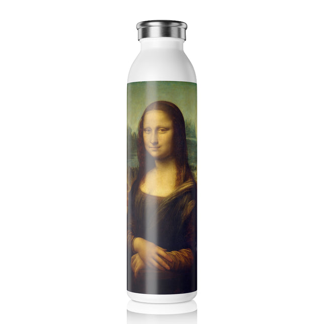 Mona Lisa by Leonardo da Vinci Slim Water Bottle