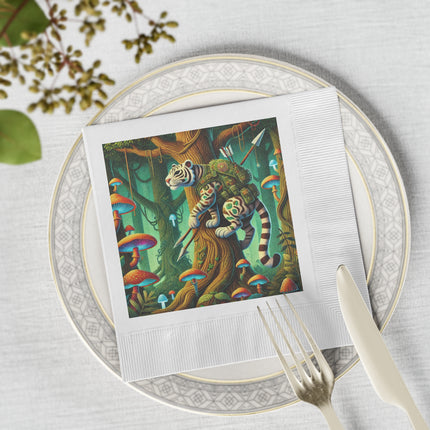 Silent Stripes White Coined Napkins