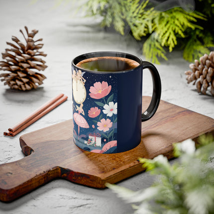 🕛🌸 Midnight Waltz Before Christmas Colorful Mug – Art Deco Holiday Fantasy