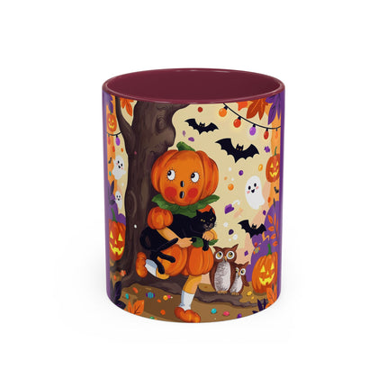 🎃🐈‍⬛ The Pumpkin Child’s Halloween Parade Colorful Mug – Whimsical Storybook Charm