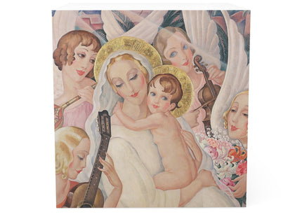 Madonna with Child Surrounded by Musical Angels by Gerda Wegener Note Cube