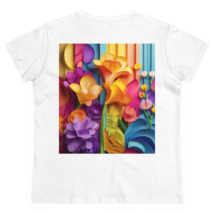 The Graceful Freesia Women's Midweight Cotton Tee