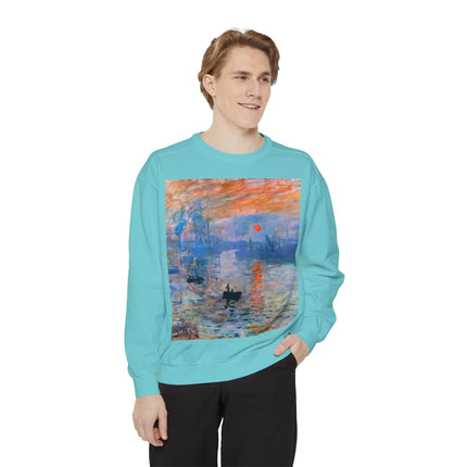 Sunrise by Claude Monet Unisex Garment-Dyed Sweatshirt