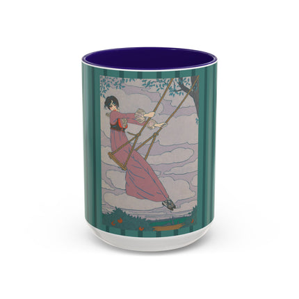 La balançoire by Georges Lepape Colorful Mugs (11oz, 15oz)