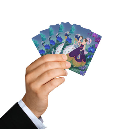 🌙🦚 The Ladies Of The Moonlit Garden Playing Cards – Art Deco Floral Elegance