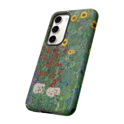 Farm Garden with Sunflowers by Gustav Klimt Phone Cases