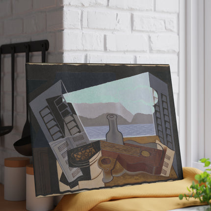Open Window by Juan Gris Glass Cutting Board
