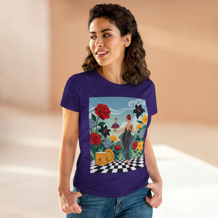 🌹🖤 The Rose Garden Dollmaker Cotton Tee – Art Deco Fashion Fantasy