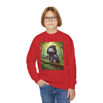 The African Grey Sentinel Youth Crewneck Sweatshirt – Wisdom, Courage & Woodland Adventure