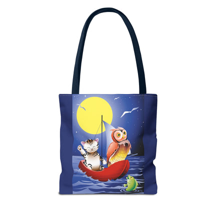 Children's Art Owl and Pussy Cat Tote Bag  (AOP)