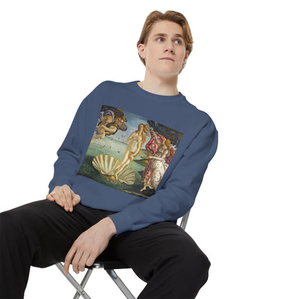 Birth of Venus by Sandro Botticelli Unisex Garment-Dyed Sweatshirt