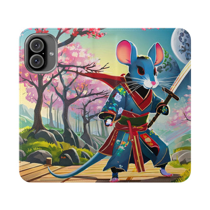 🐀⚔️ Cyber Samurai Rat Flip Case – Neon Discipline & Futuristic Skill