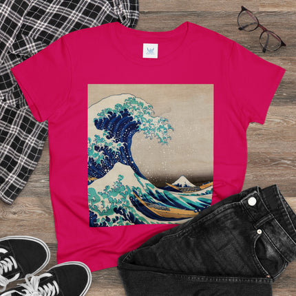 The Great Wave off Kanagawa by Katsushika Hokusai Women's Midweight Cotton Tee
