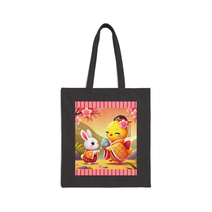Whimsical Springtime Exchange Cotton Canvas Tote Bag