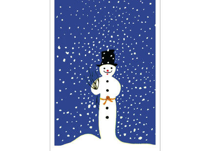 Snowman in Falling Snow Kiss-Cut Stickers (4 Sizes)