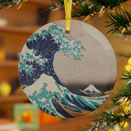 The Great Wave off Kanagawa by Katsushika Hokusai Glass Ornament