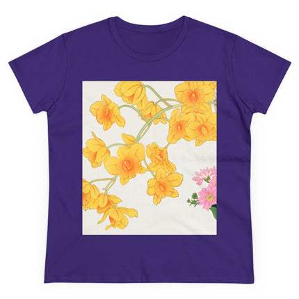 Golden Bow Orchid Women's Midweight Cotton Tee