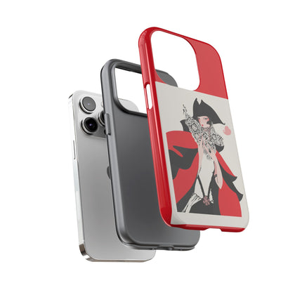 Crimson Masquerade Phone Case – Dramatic Grace & Bold Elegance