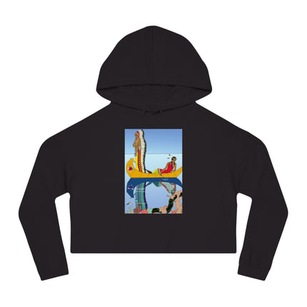 Le long du Missouri (Indian couple on the Missouri River) by George Barbier Women’s Cropped Hooded Sweatshirt