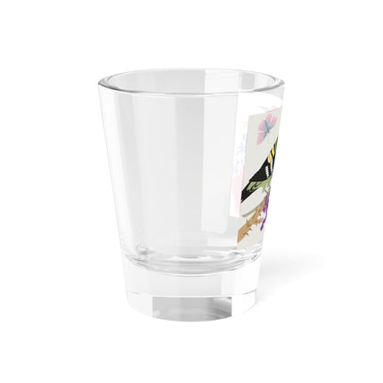 Woodpecker & Rose Shot Glass – Vibrant Spring & Bold Beauty