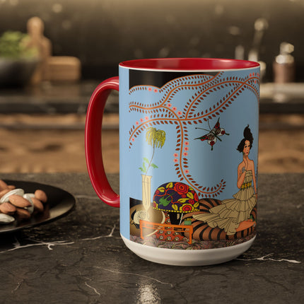 Minuit … ou l’appartement à la mode by George Barbier Colorful Mugs (11oz, 15oz)
