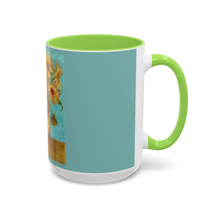 Vase with Twelve Sunflowers by Vincent van Gogh Colorful Mugs (11oz, 15oz)