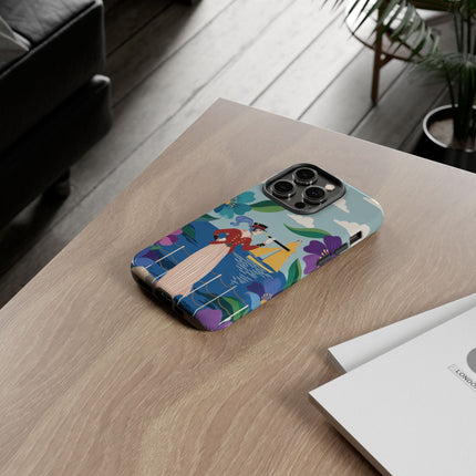 🌊🔭 The Lady Of The Seaside Lookout Phone Case – Art Deco Nautical Adventure
