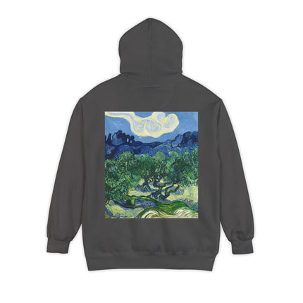 Olive Trees by Vincent Van Gogh Unisex Garment-Dyed Hoodie