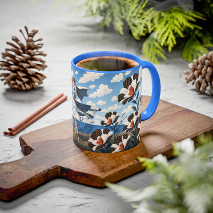 🌊🌼 The Windswept Seaside Promenade Colorful Mug – Art Deco Coastal Elegance