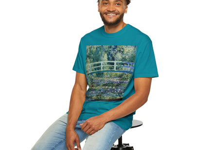 Water Lilies and Japanese Bridge by Claude Monet Unisex Garment-Dyed T-shirt
