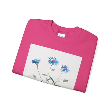 Blue Strawflower by Anselmus Boëtius de Boodt Heavy Blend™ Crewneck Sweatshirt