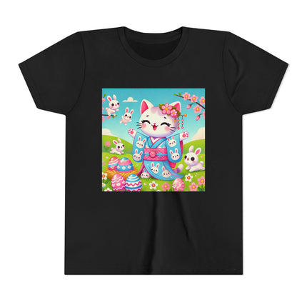 Springtime Kitten’s Easter Joy Youth Short Sleeve Tee