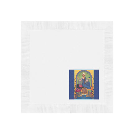 December & Tanzanite Zodiac White Coined Napkins
