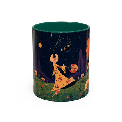 🌙🌼 The Moonlit Floral Dancer Colorful Mug – Art Deco Garden Fantasy