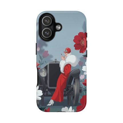 🚗🌺 The Lady Of The Grand Touring Car Phone Case – Art Deco Motoring Elegance