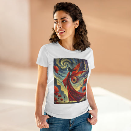 The Poppy Fairy in the Wind Cotton Tee
