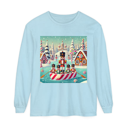 Nutcracker Candy-Striped Adventure Unisex Garment-dyed Long Sleeve T-Shirt