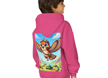 Red-Tailed Hawk in Battle Youth Heavy Blend Hooded Sweatshirt