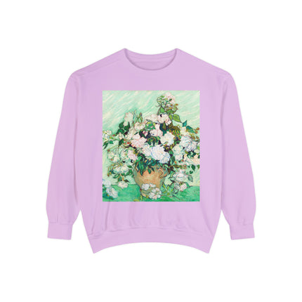 Roses by Vincent Van Gogh Unisex Garment-Dyed Sweatshirt