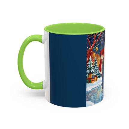 ⛸️🎄 The Christmas Skating Pavilion Colorful Mug – Art Deco Holiday Fantasy