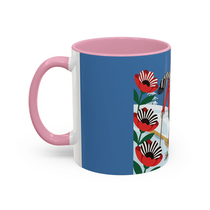 🎿🎄 The Christmas Holly Skier Colorful Mug – Whimsical Holiday Fantasy