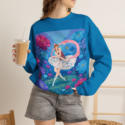 🦋🌸 The Butterfly Garden Ballet Crewneck Sweatshirt – Art Deco Floral Whimsy