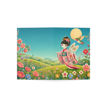🌸🧚 The Flower Meadow Fairy Greeting Card – Whimsical Garden Magic