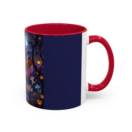🌙🎃 Moonlit Mischief In The Pumpkin Grove Colorful Mug – Whimsical Halloween Fantasy