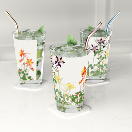 Aquilegia Flowers by Tanigami Kônan Glass, 16oz