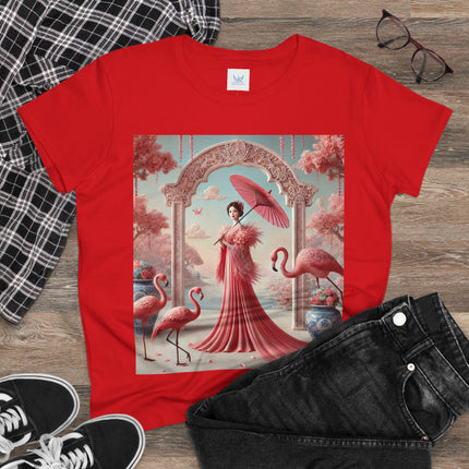 Petals, Porcelain, and Flamingos Cotton Tee