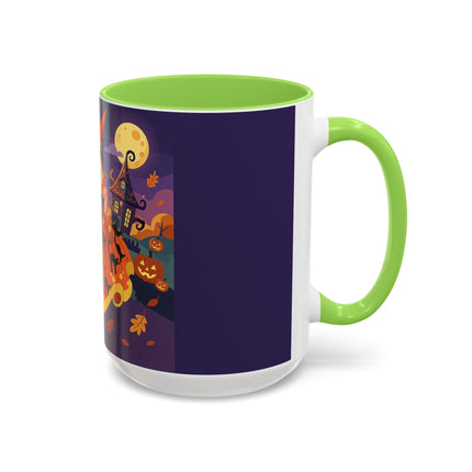 🐈‍⬛🎃 The Black Cat Witch Of Pumpkin Manor Colorful Mug – Whimsical Halloween Charm