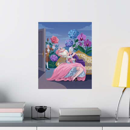 🌹💋 The Lady Of The Secret Rendezvous Matte Vertical Poster – Art Deco Romantic Whimsy